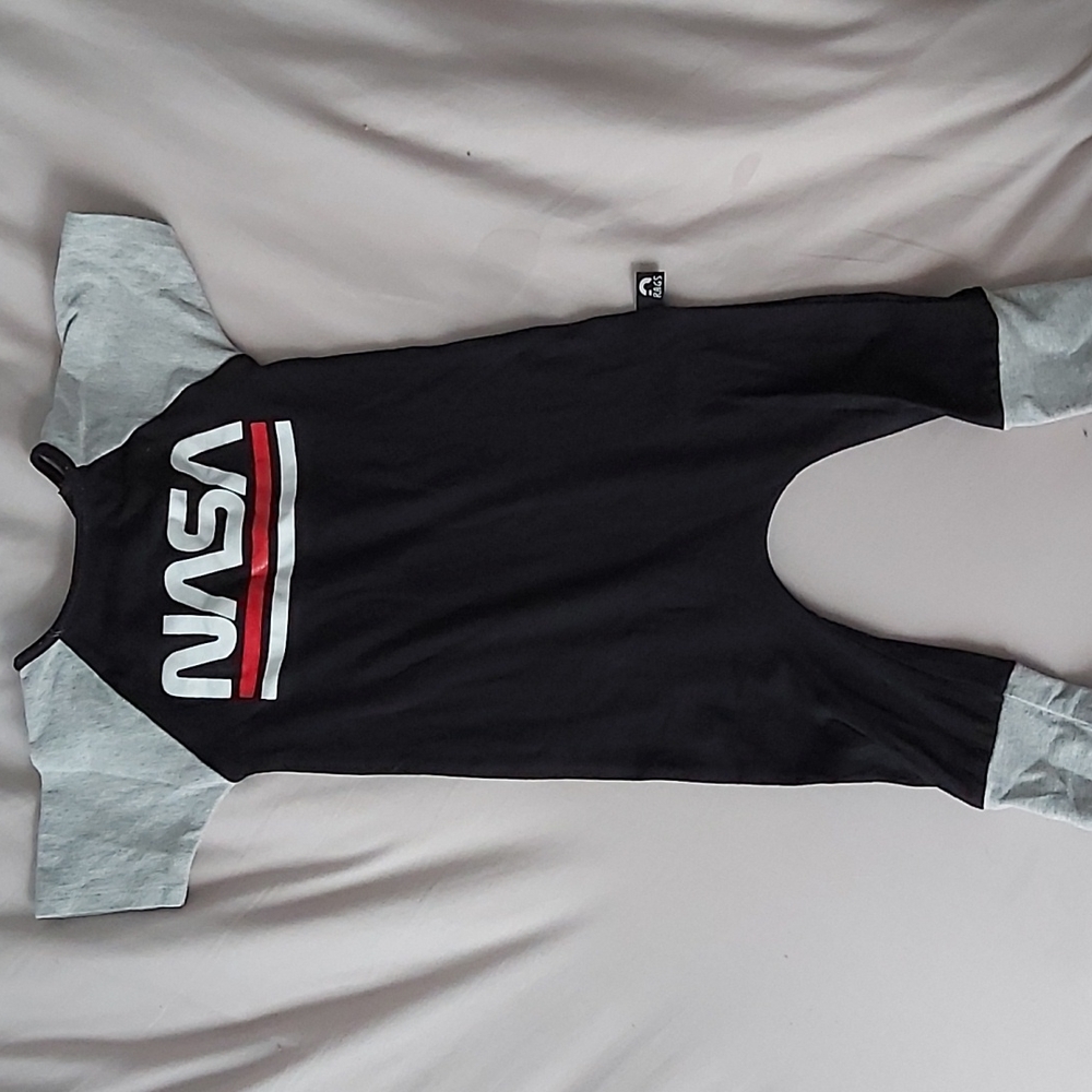 Rags to Raches NASA Print 6-12m Bamboo Romper